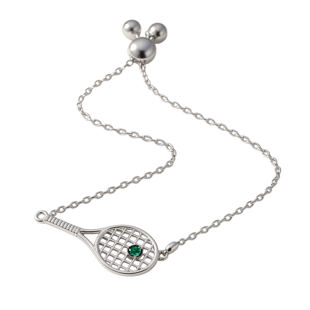 Gold Racket with Ball Bracelet
