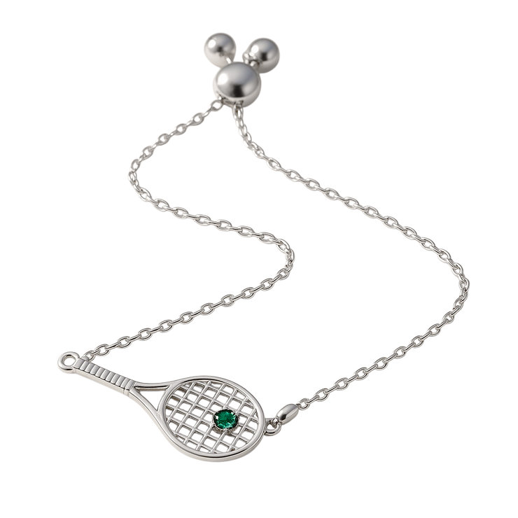 Gold Racket with Ball Bracelet