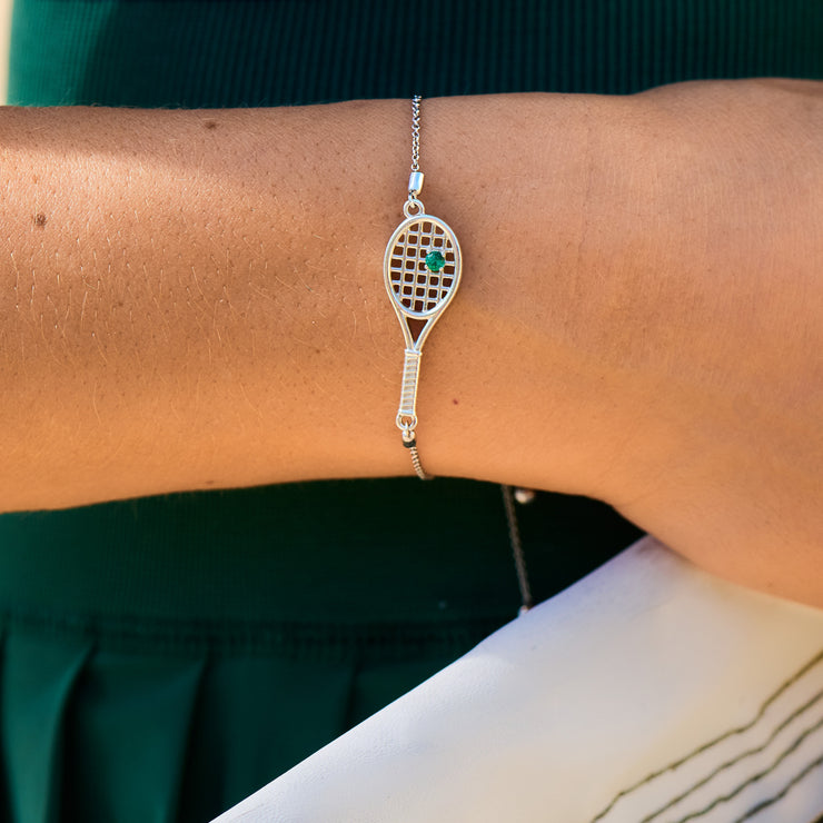 Gold Racket with Ball Bracelet