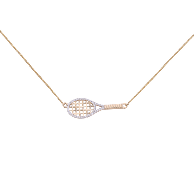 Diamond Racket No Ball Necklace