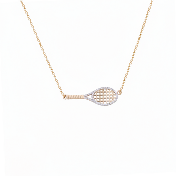 Diamond Racket No Ball Necklace