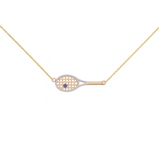 Diamond Racket with Ball Necklace