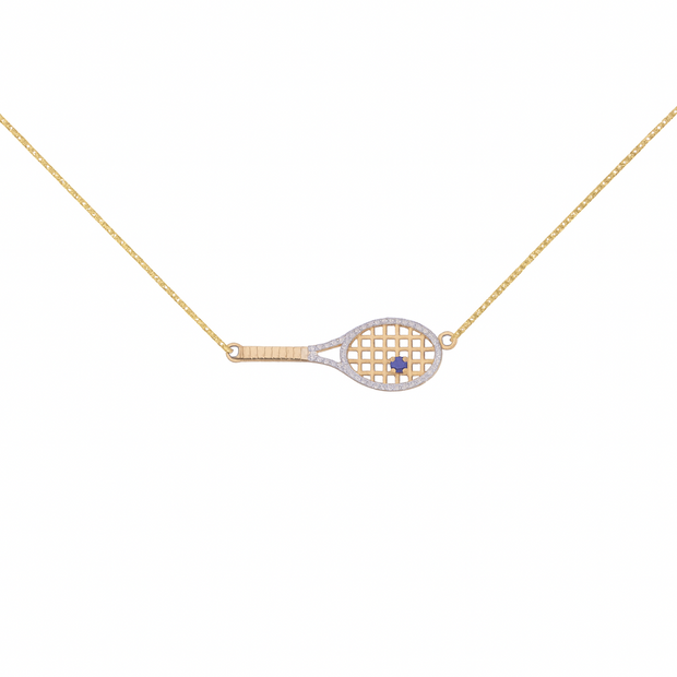 Diamond Racket with Ball Necklace