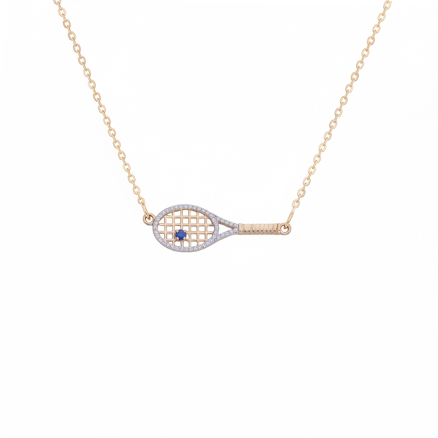 Diamond Racket with Ball Necklace