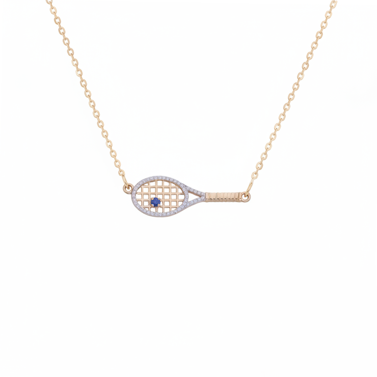 Diamond Racket with Ball Necklace