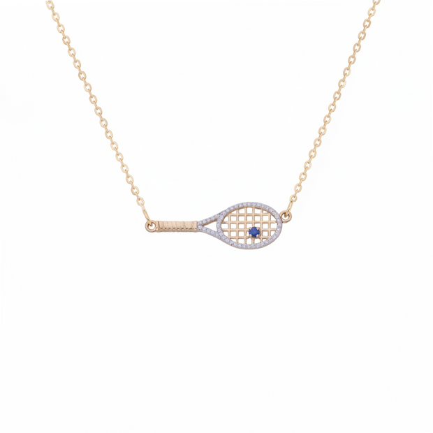 Diamond Racket with Ball Necklace