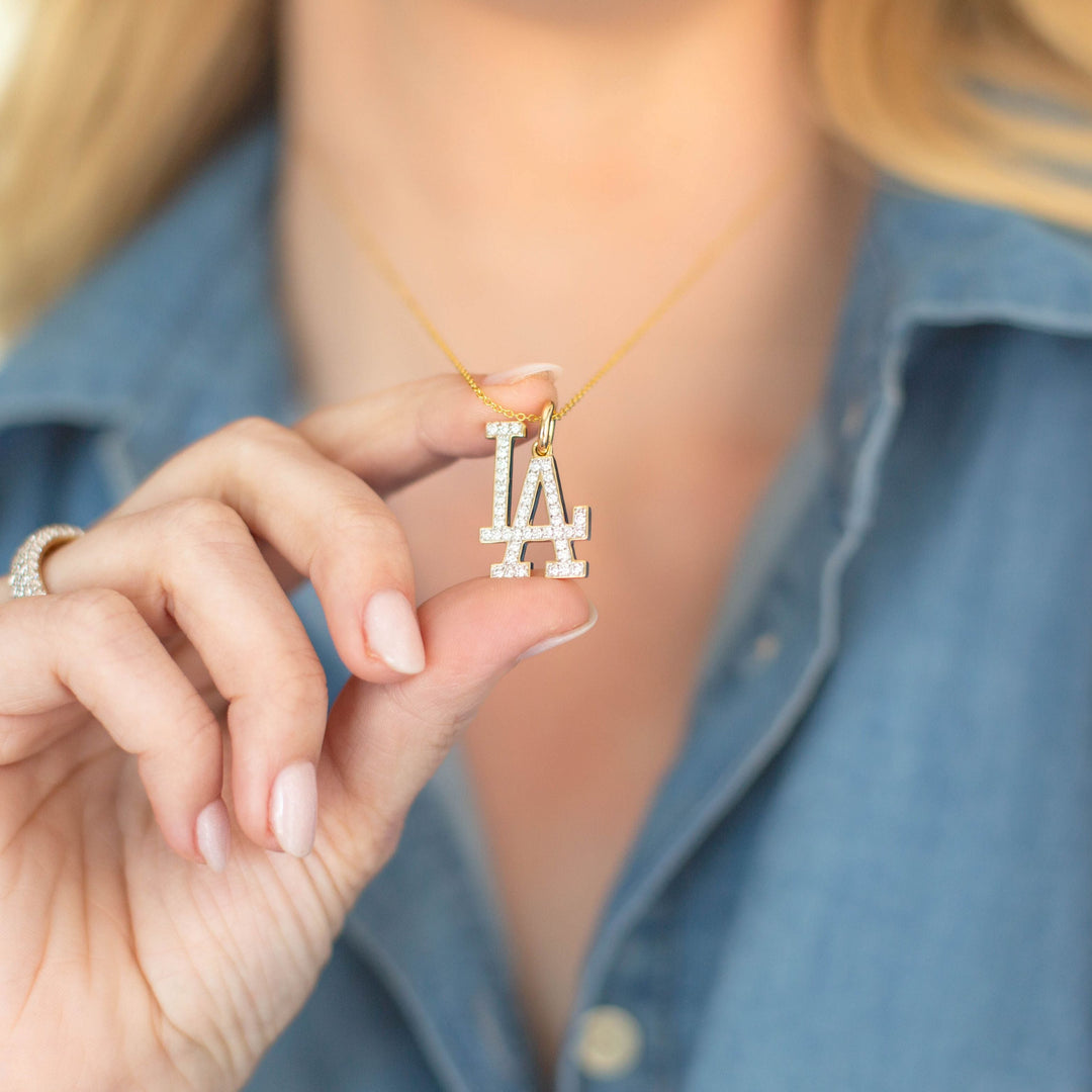 Lucky LA pendant in 14k yellow gold with diamonds