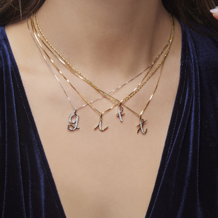 Diamond Initial Pendants