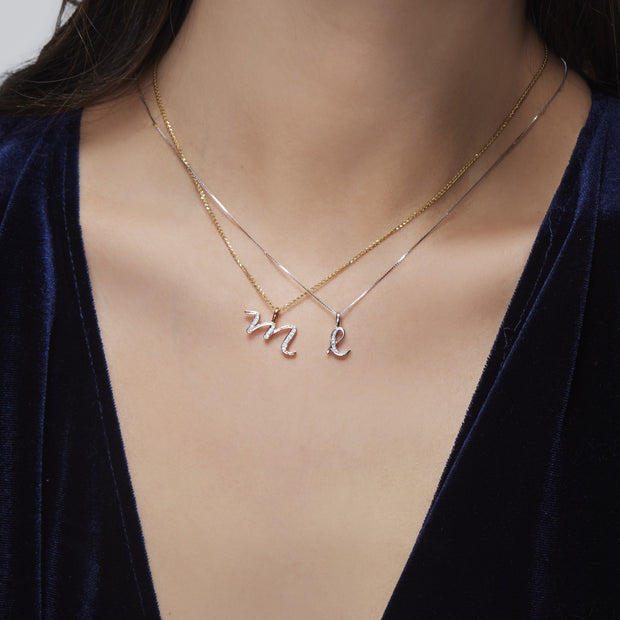 Diamond Initial Pendants