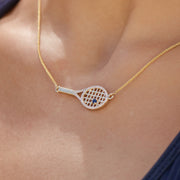 Diamond Racket with Ball Necklace