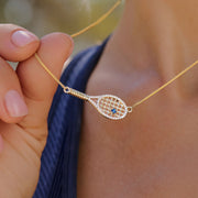Diamond Racket with Ball Necklace