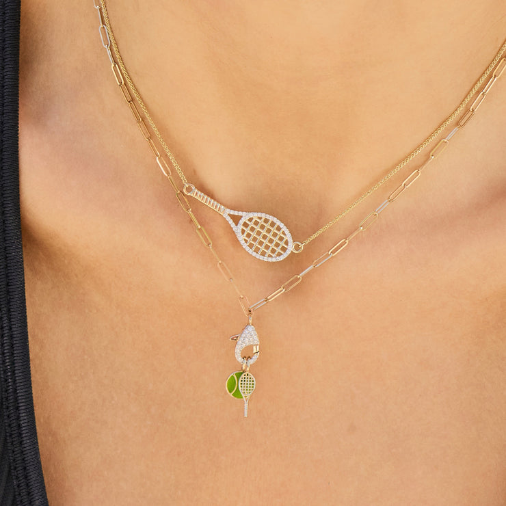 Diamond Racket No Ball Necklace