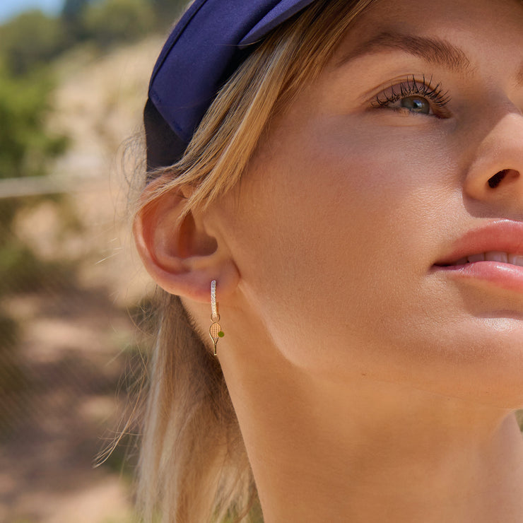 Diamond Hoops with Charms