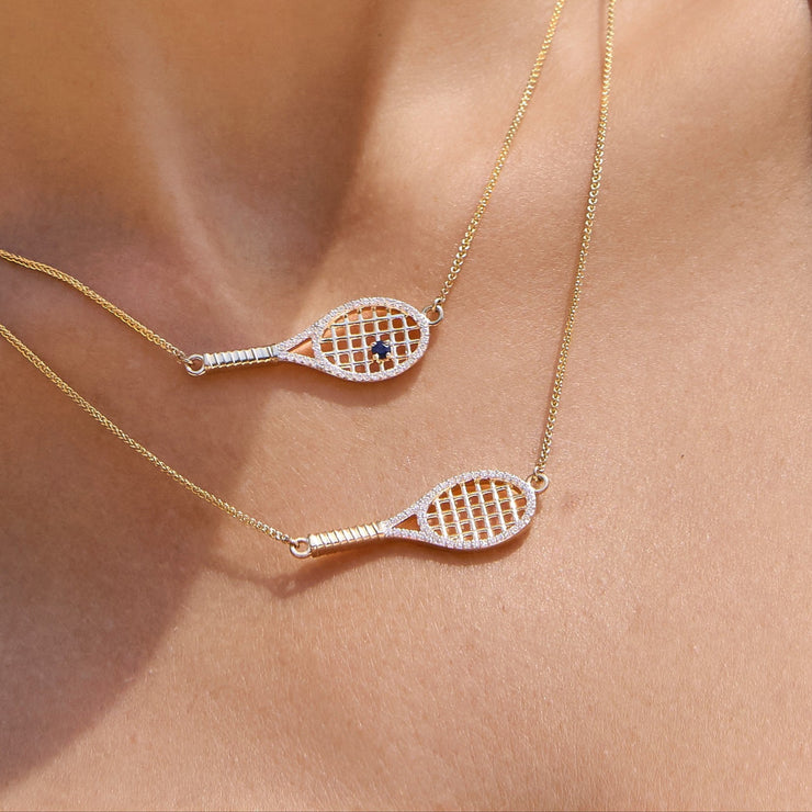 Diamond Racket No Ball Necklace