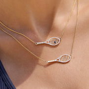 Diamond Racket with Ball Necklace