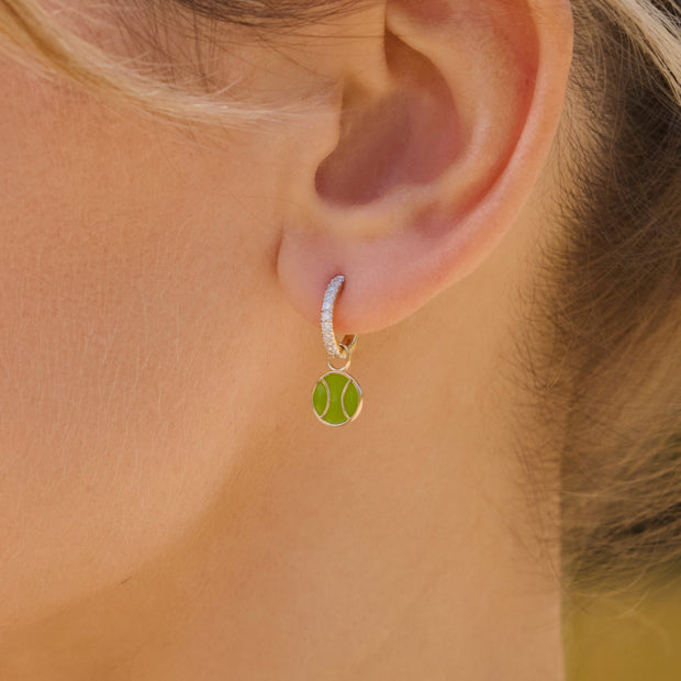 Diamond Hoops with Charms