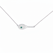 Gold Racket with Ball Necklace