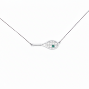 Gold Racket with Ball Necklace