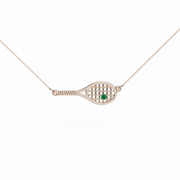 Gold Racket with Ball Necklace