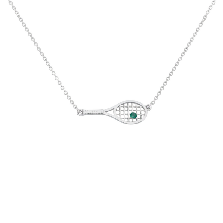 Gold Racket with Ball Necklace