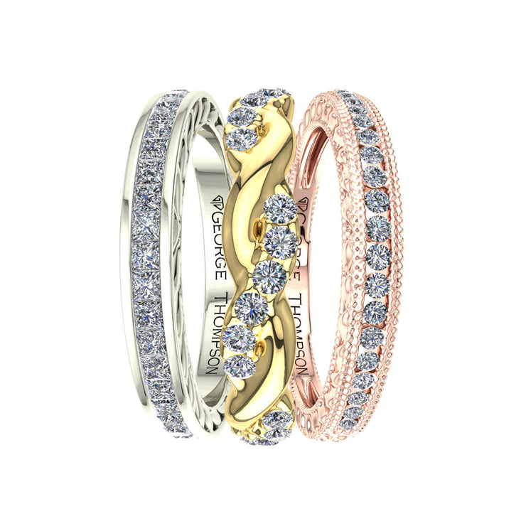 3 Stackable Diamond Rings