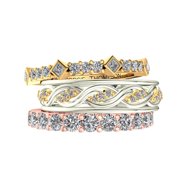 3 Stackable Diamond Rings