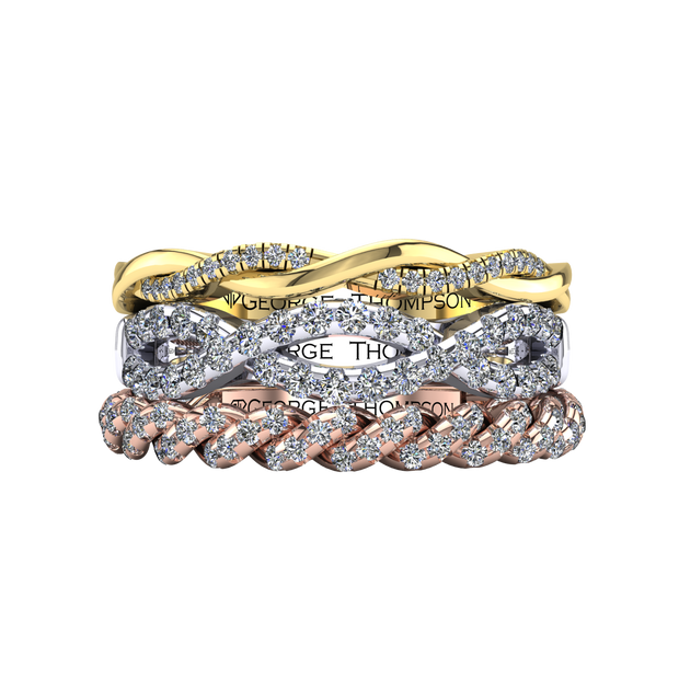 3 Stackable Diamond Rings