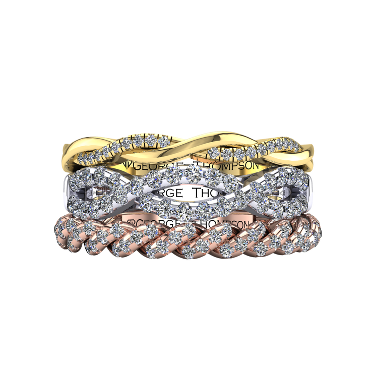3 Stackable Diamond Rings
