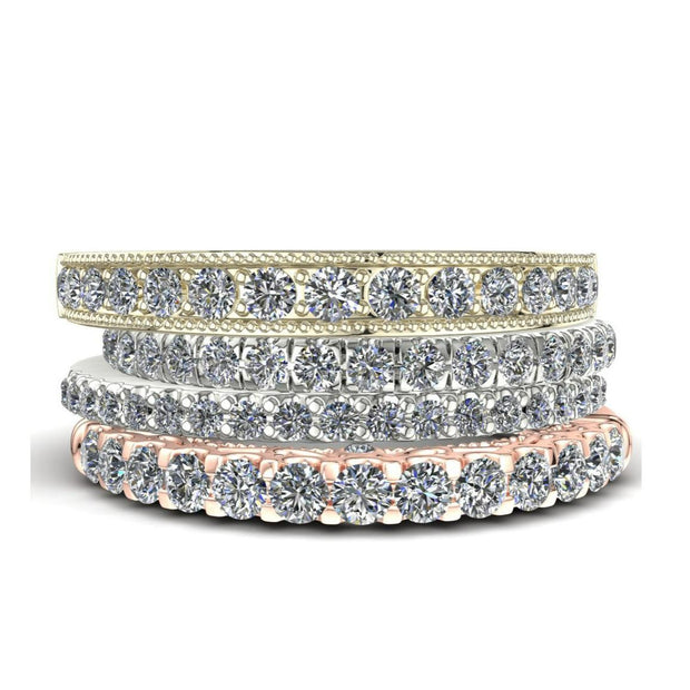4 Stackable Diamond Rings