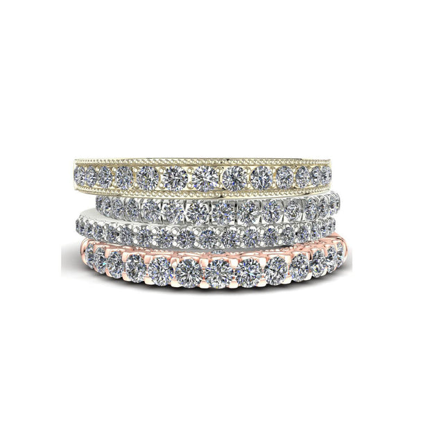 4 Stackable Diamond Rings