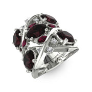 The Custom Designed of Garnet, Ruby and Diamond Ring