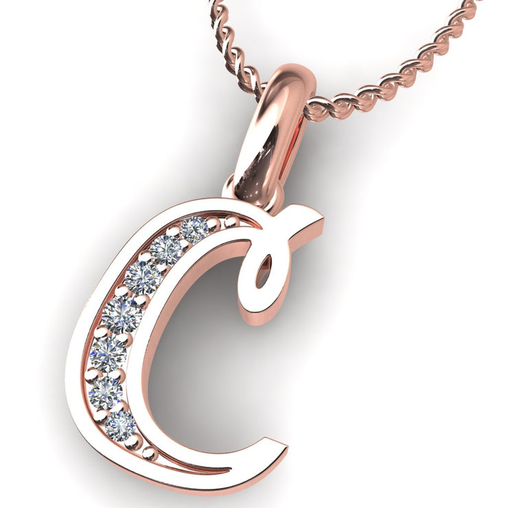 Diamond Initial Pendants