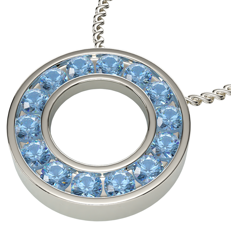 Diabetes Awareness Aquamarine Pendant