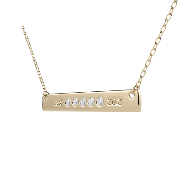 Diamond Engravable Gold Bar Petite Pendant