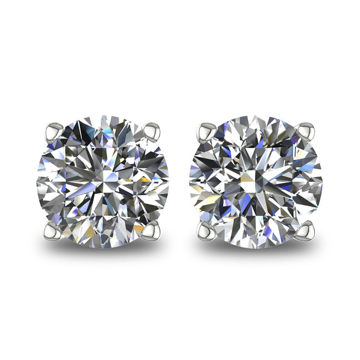 Diamond Stud Earrings in 14k White Gold