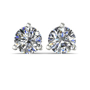 Three-Prong Martini Diamond Stud Earrings