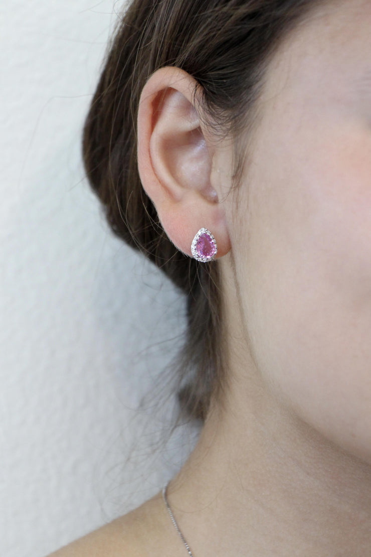 The Pear Shape Pink Sapphire Earrings