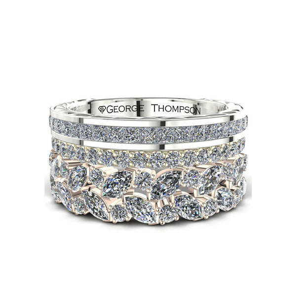 3 Stackable Diamond Rings