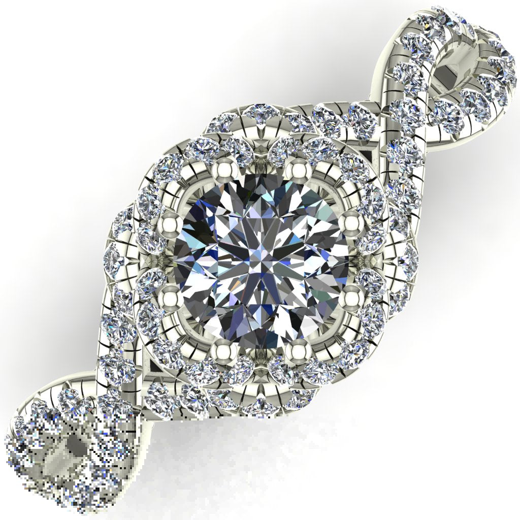 Bague large argent rhodié pierre triangle sertie clos cristal bleu
