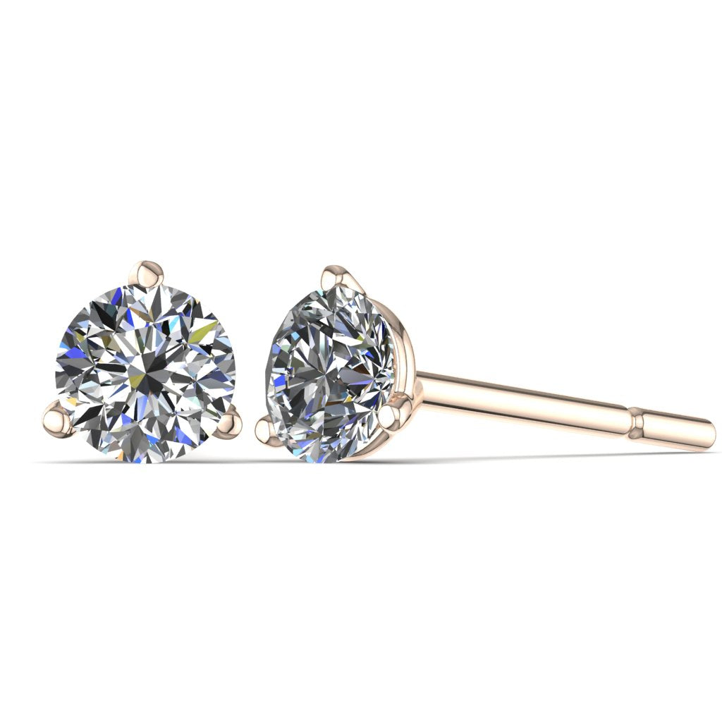 Three Prong Martini Diamond Stud Earrings George Thompson Diamond Co